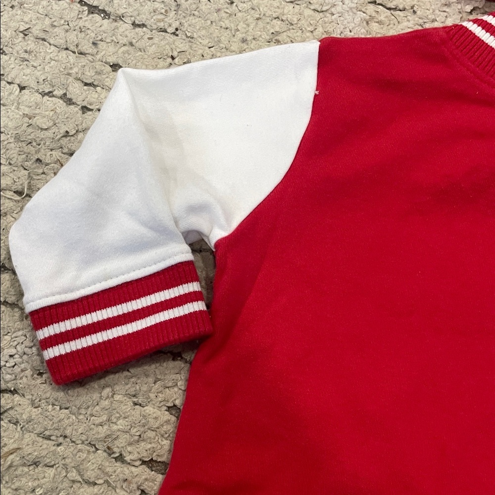 Creative knitwear Red and White Georgia Varsity Jacket and Beanie Set size 12 m - Picture 9 of 10